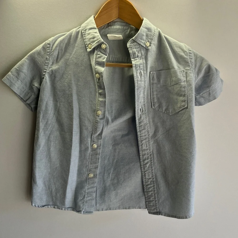 GAP Kids Light Blue & White Button Down Shirts, Pair